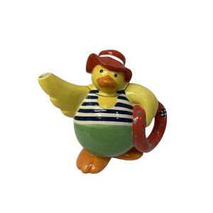 MOTHER Browns Tpot Tea Pot Ceramic‎ Toot DUCK SWIMSUIT Coyne's Co Teapot 1999
